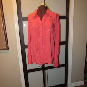 Women's LUNA MOON Party Blouse.  Size Medium. Pink.